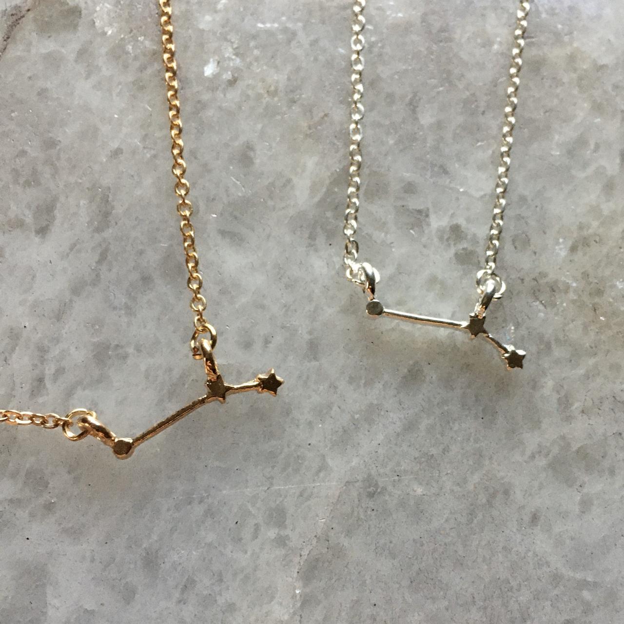 Aries Zodiac Constellation Necklace 18K Yellow Gold & Diamond | Genevieve  Collection | Wolf & Badger
