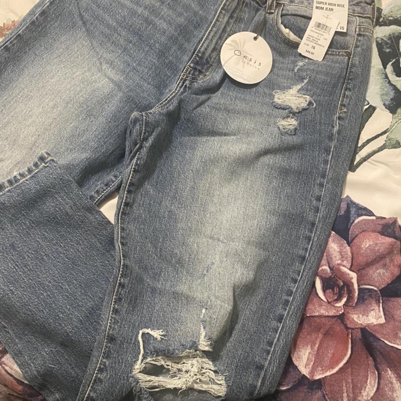 windsor mom jeans with ripped knees never worn with... - Depop