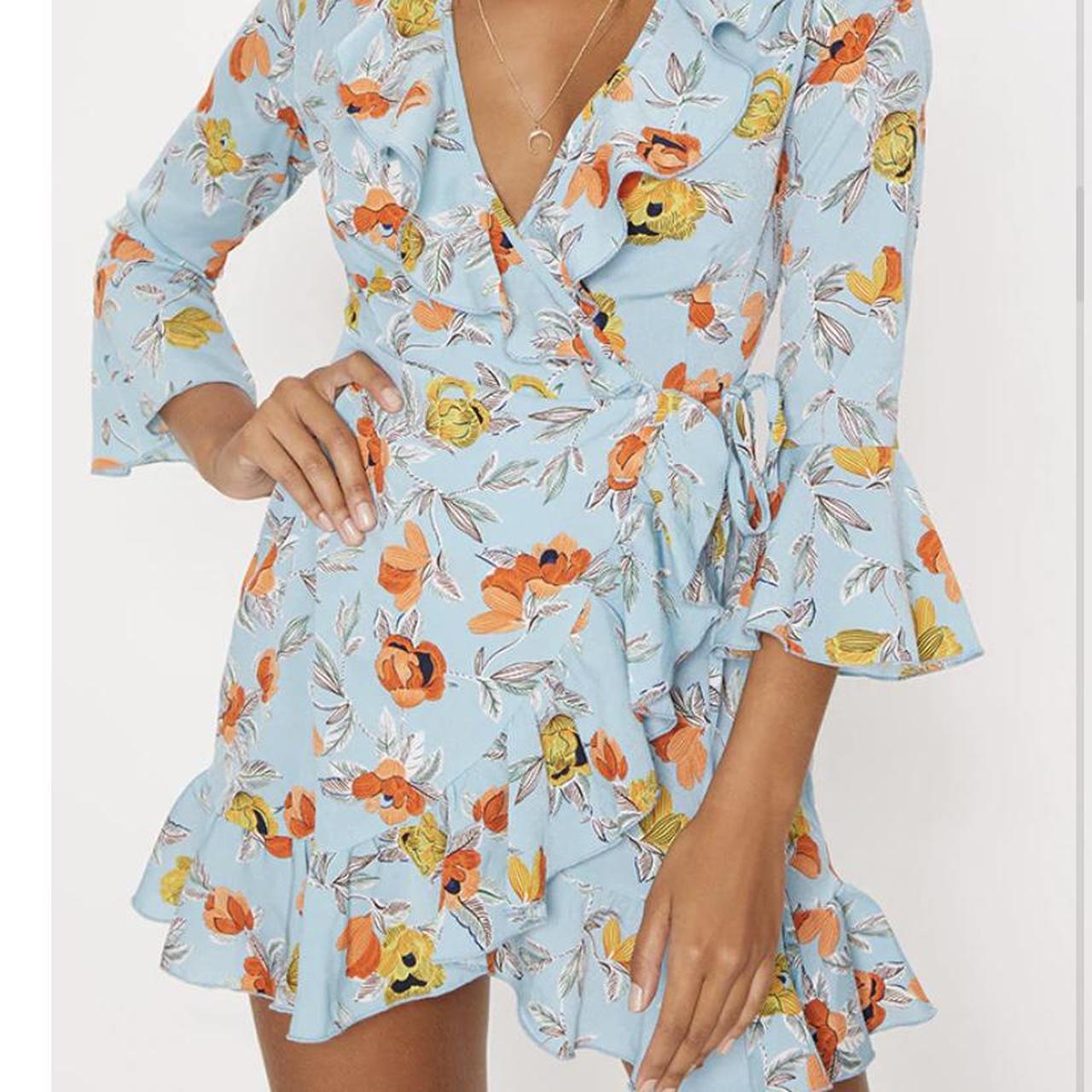 frill wrap tea dress