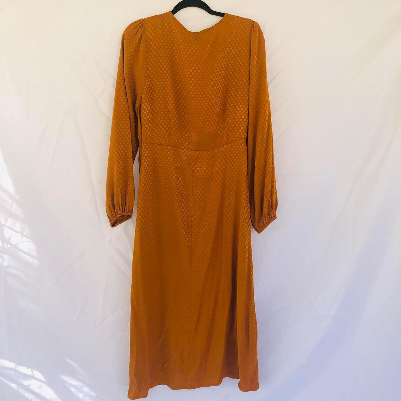 NWT gorgeous burnt orange dress with a silky feel!... - Depop