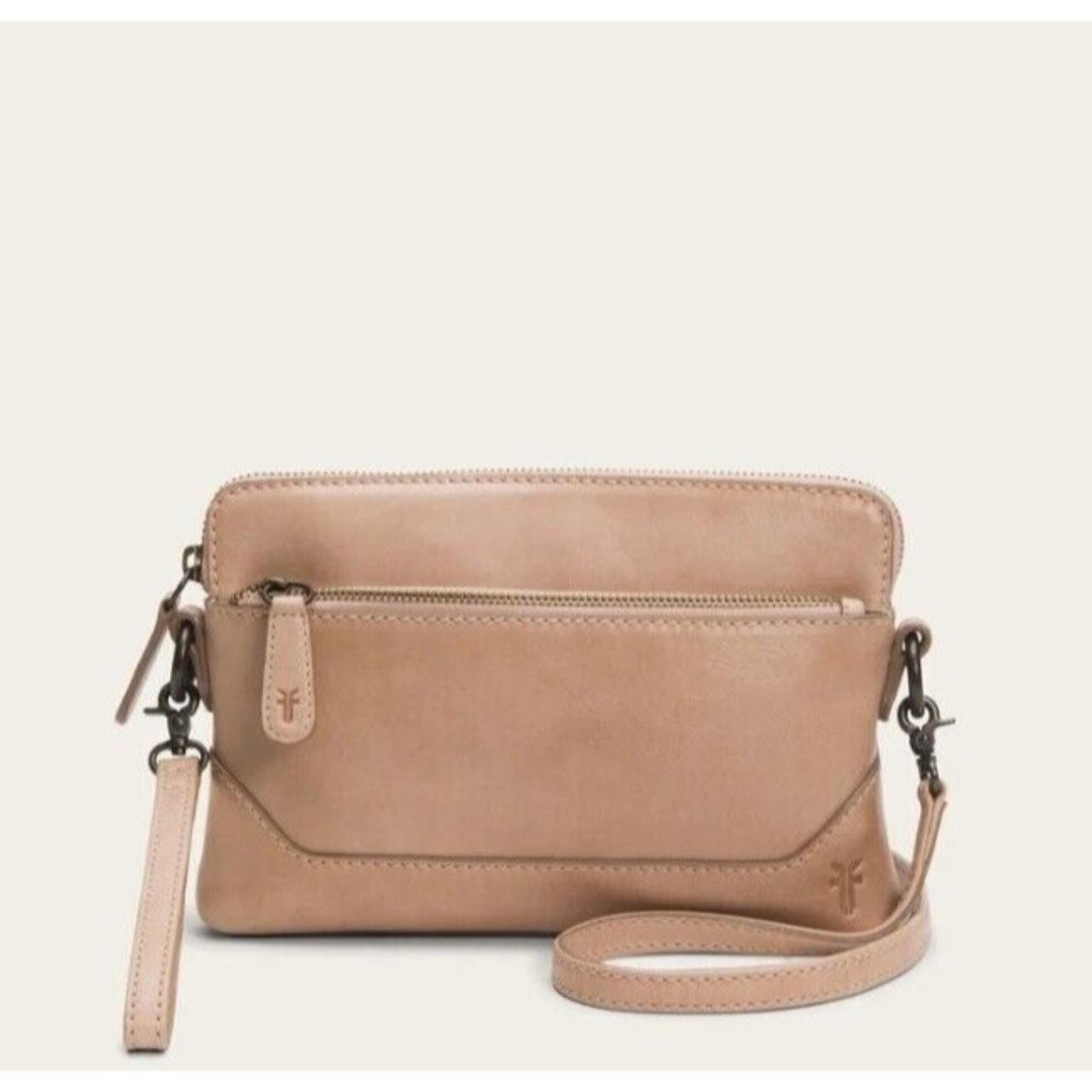 Frye Leather hot Melissa Crossbody Wristlet Parchment Bag