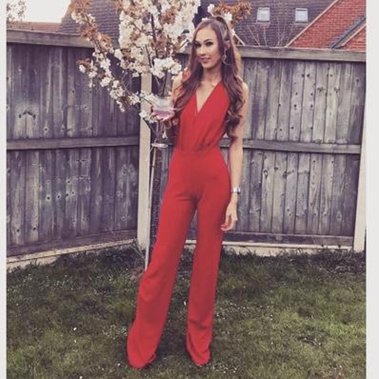 Red tall jumpsuit worn once for a hen party I