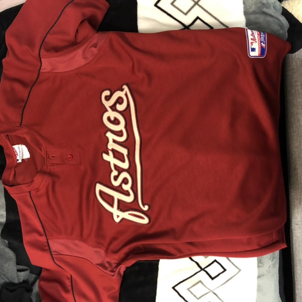HOUSTON ASTROS 🤟🏼 ⚾️ Brick Red baseball Jersey. No - Depop