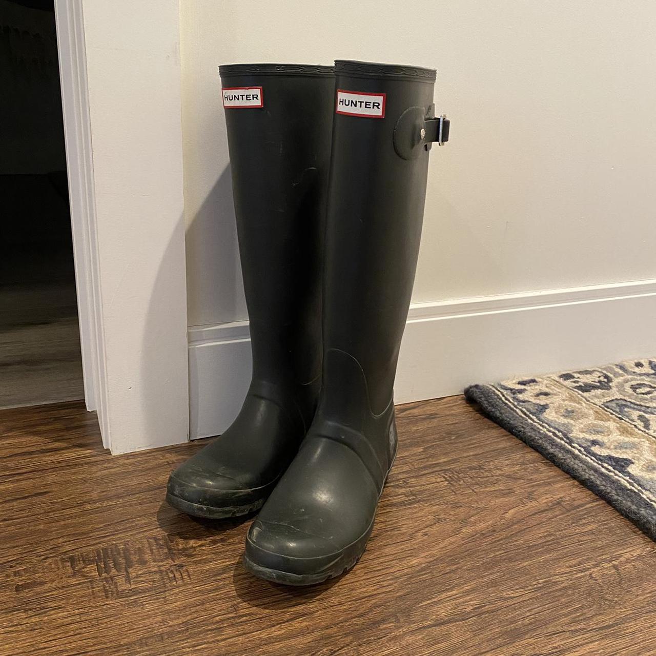 dark green hunter boots