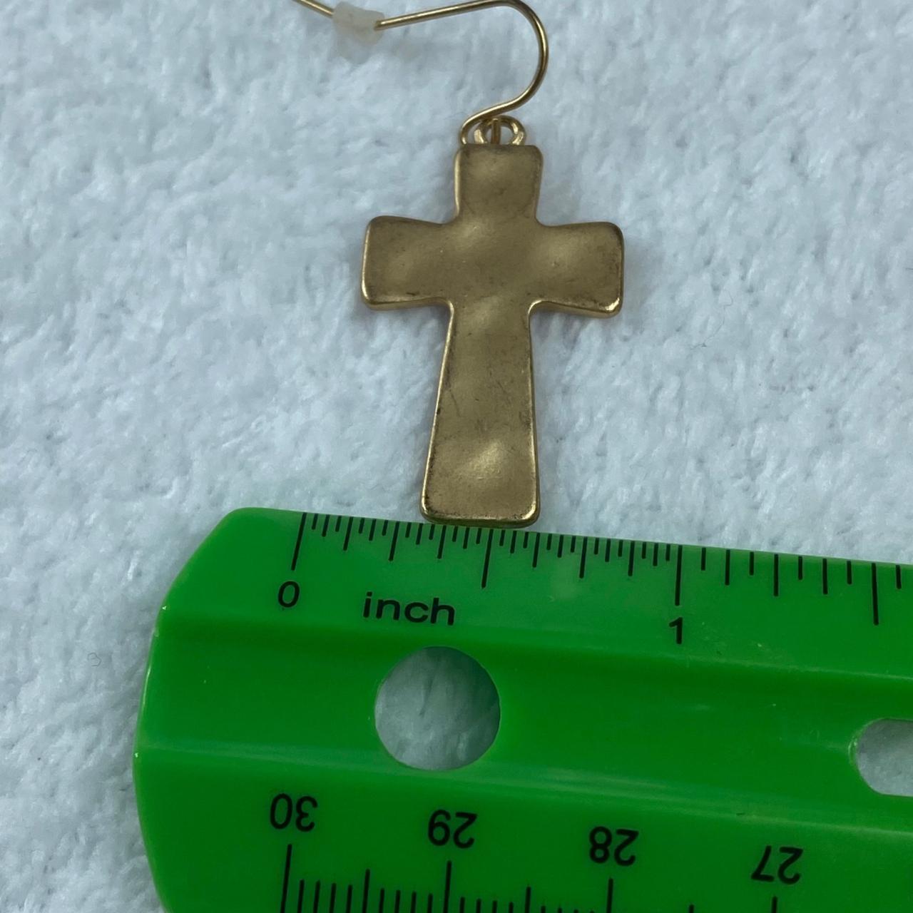 Product Image 2 - Gold Color Cross Earrings Pierced