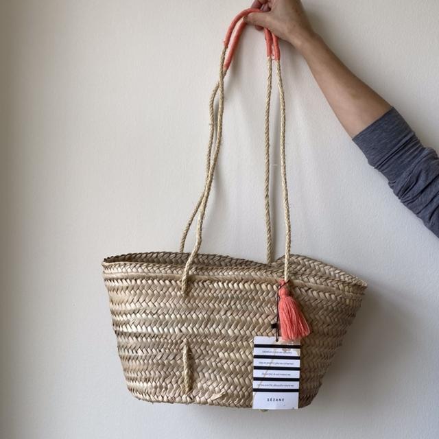 Sezane Panier Summer Straw Tote Basket Bag with Depop