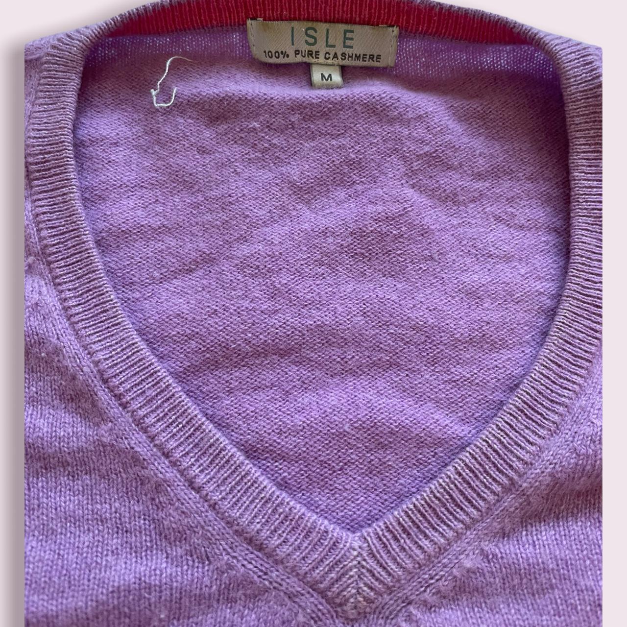 ISLE 100% CASHMERE PURPLE SWEATER JUMPER Colour... - Depop