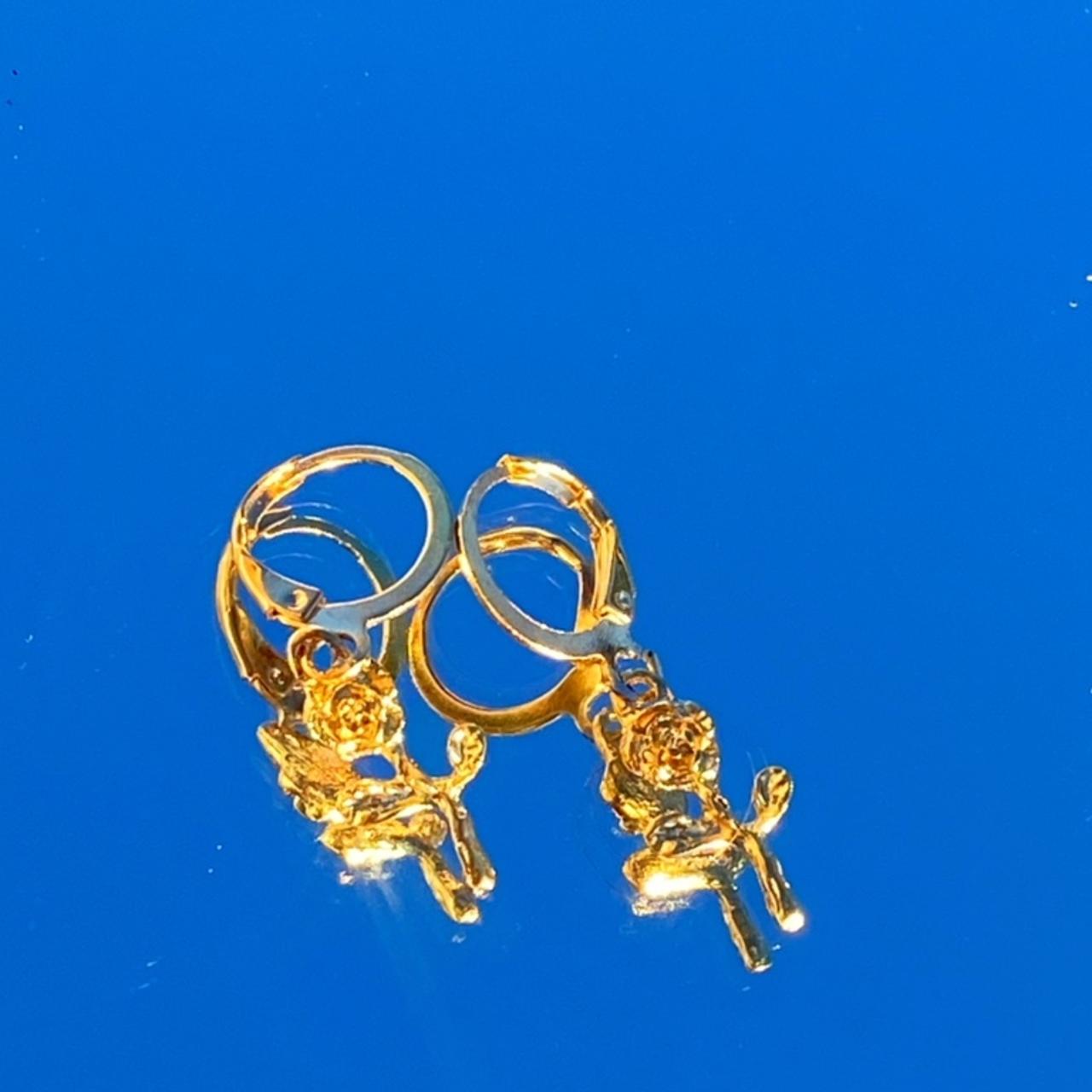 Product Image 1 - gold flower/rose mini hoop earrings!!!

super