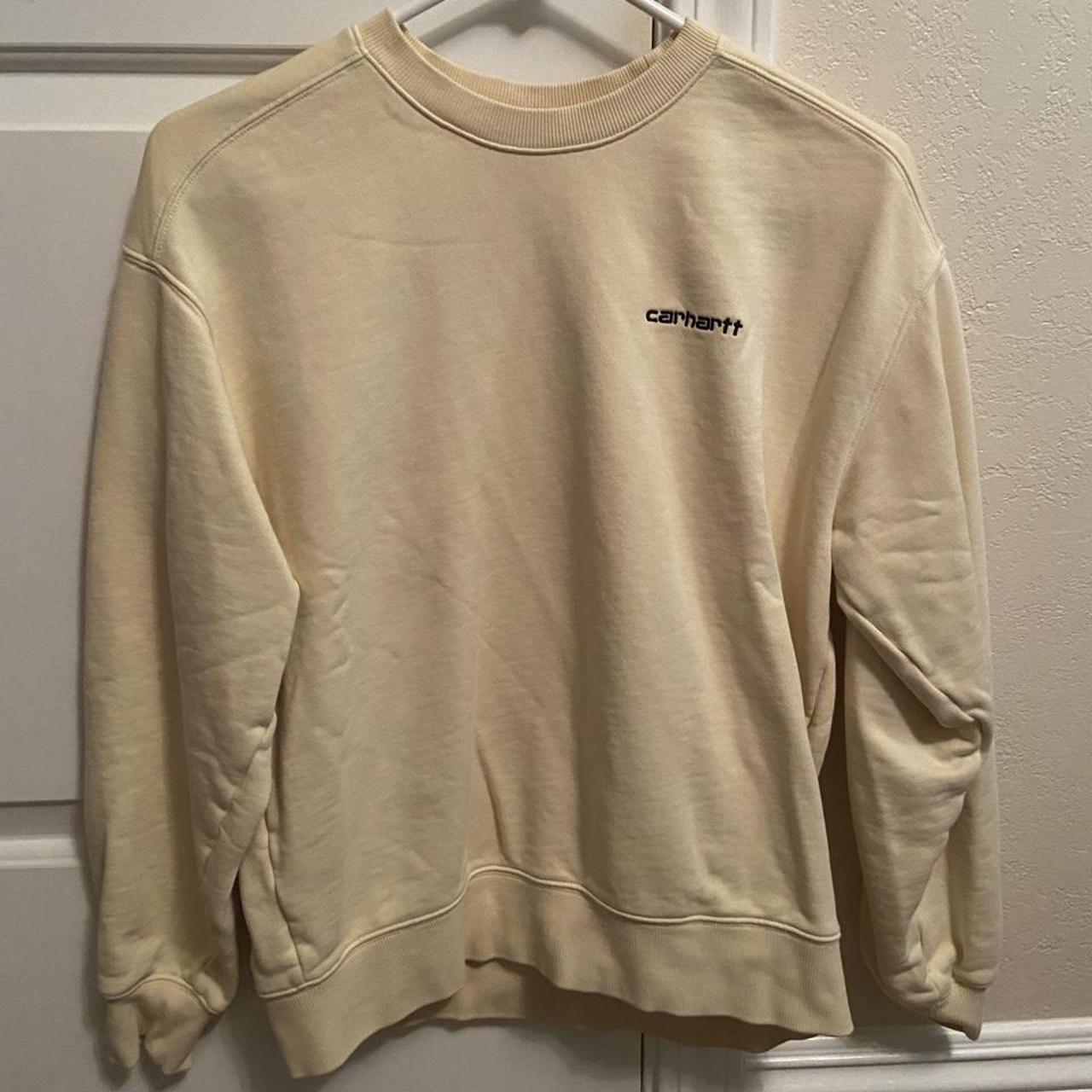 Carhartt WIP Women's Cream Sweatshirt | Depop