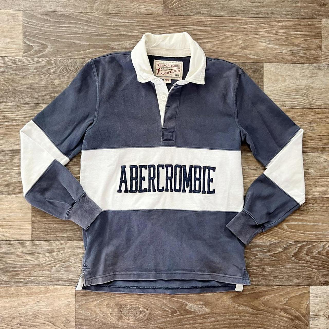 Vintage Abercrombie colorblock rugby style shirt... Depop