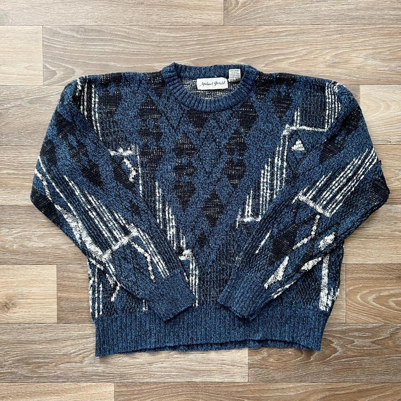 Vintage Michael Gerald chunky knit retro sweater!... - Depop