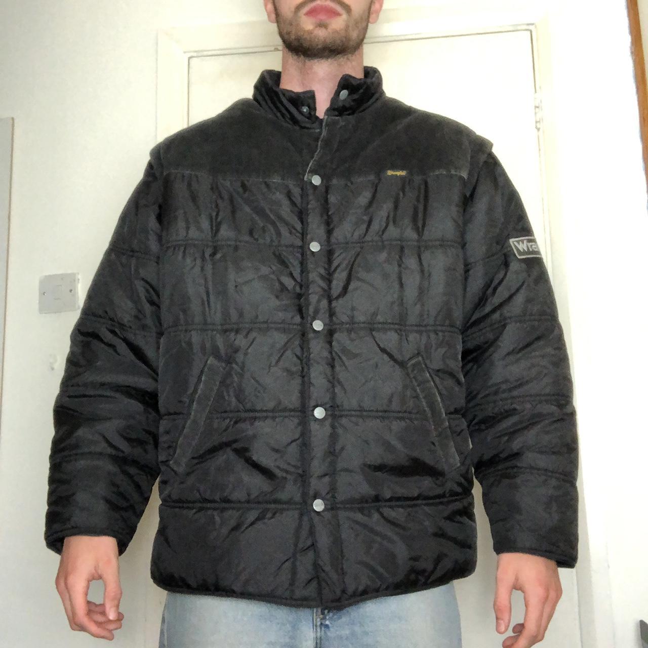Black Puffer Jacket. Black Wrangler Coat, loads of... - Depop