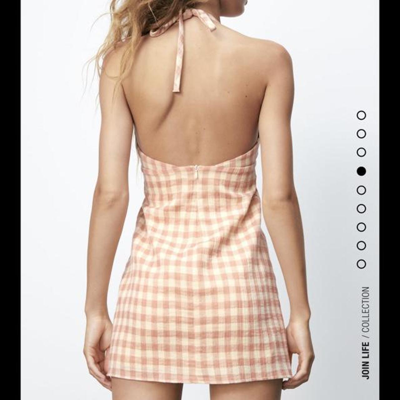 Pink gingham halter dress from Zara ...