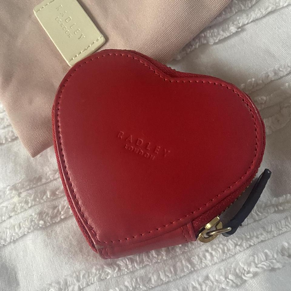 New Radley London Love Potion Heart Shape Small Red Zip Around