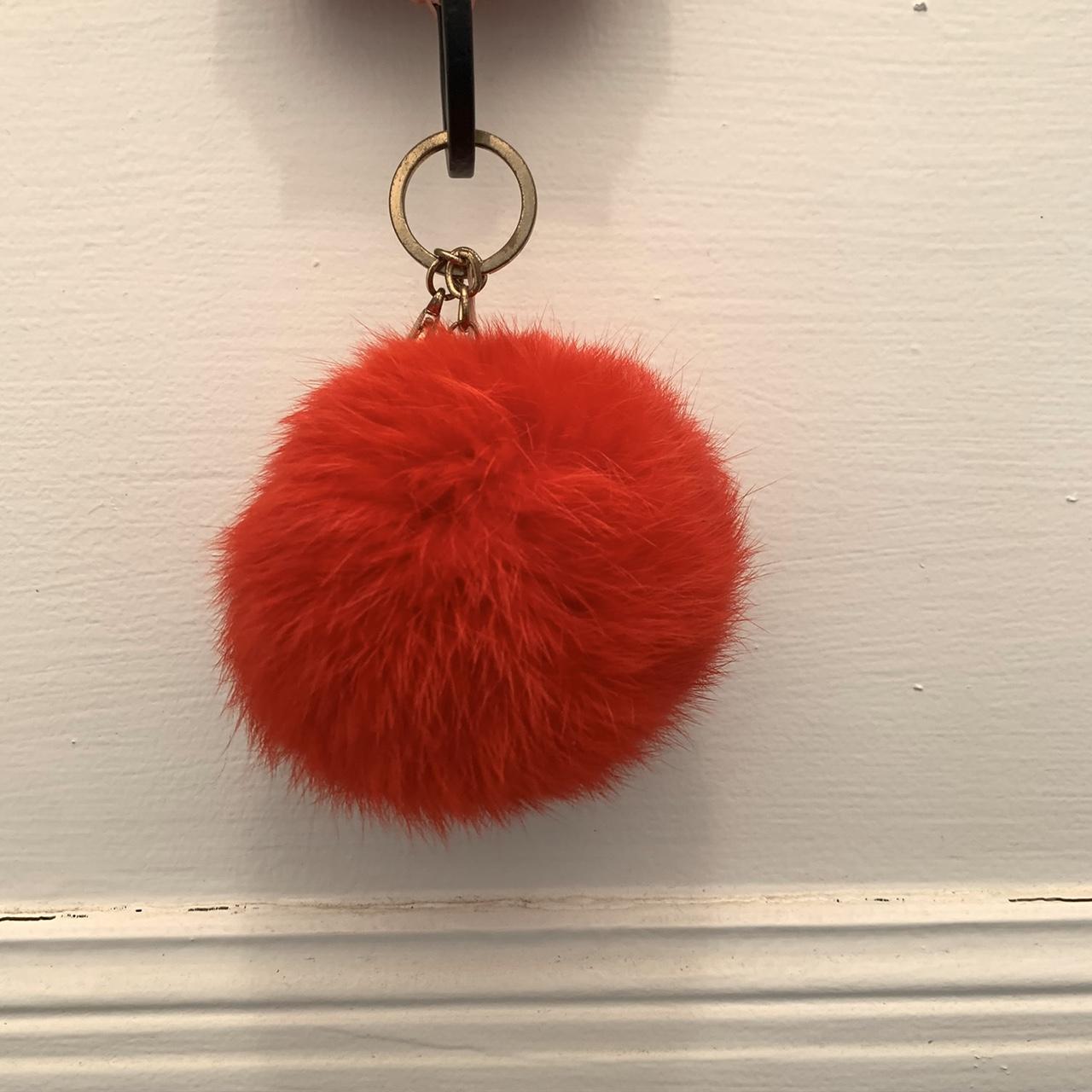 Cute red fuzzy key chain i usually put them on my... | Depop