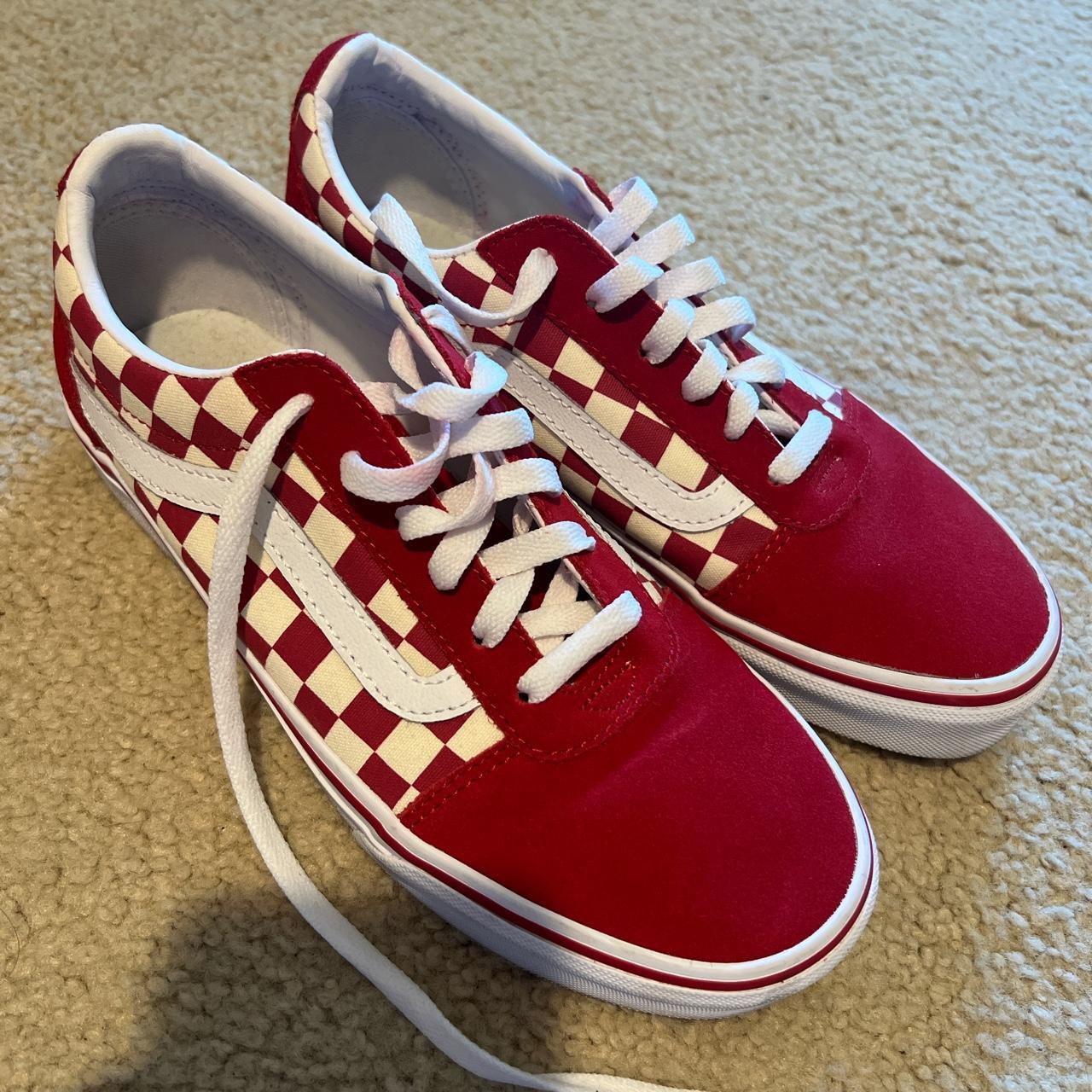 Red checkered hot sale vans price