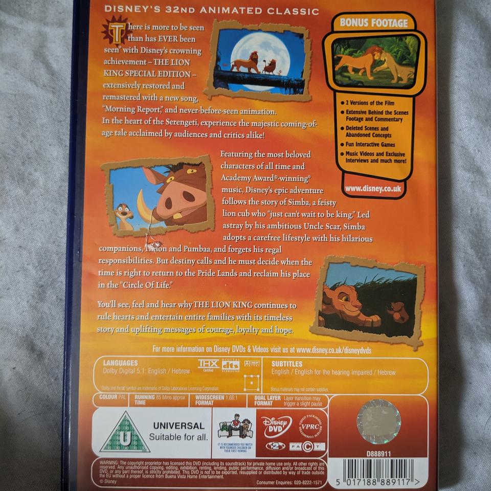 The lion king 2 disc special edition Disney dvd.... - Depop