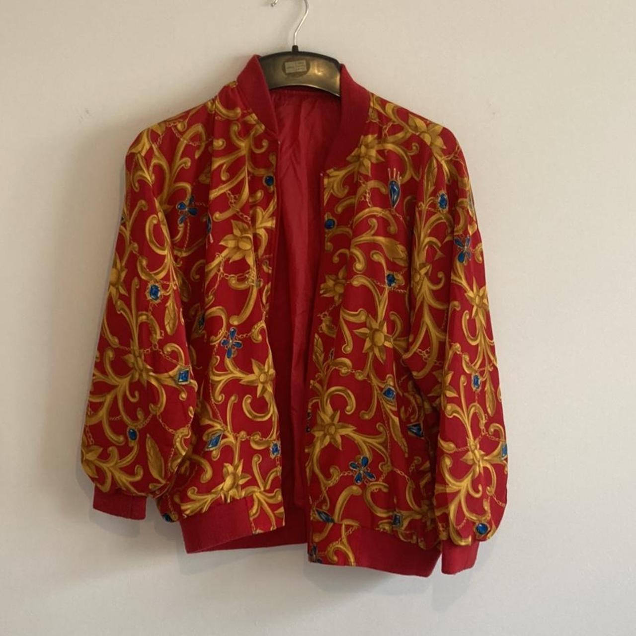 Women's Red and Gold Jacket Depop