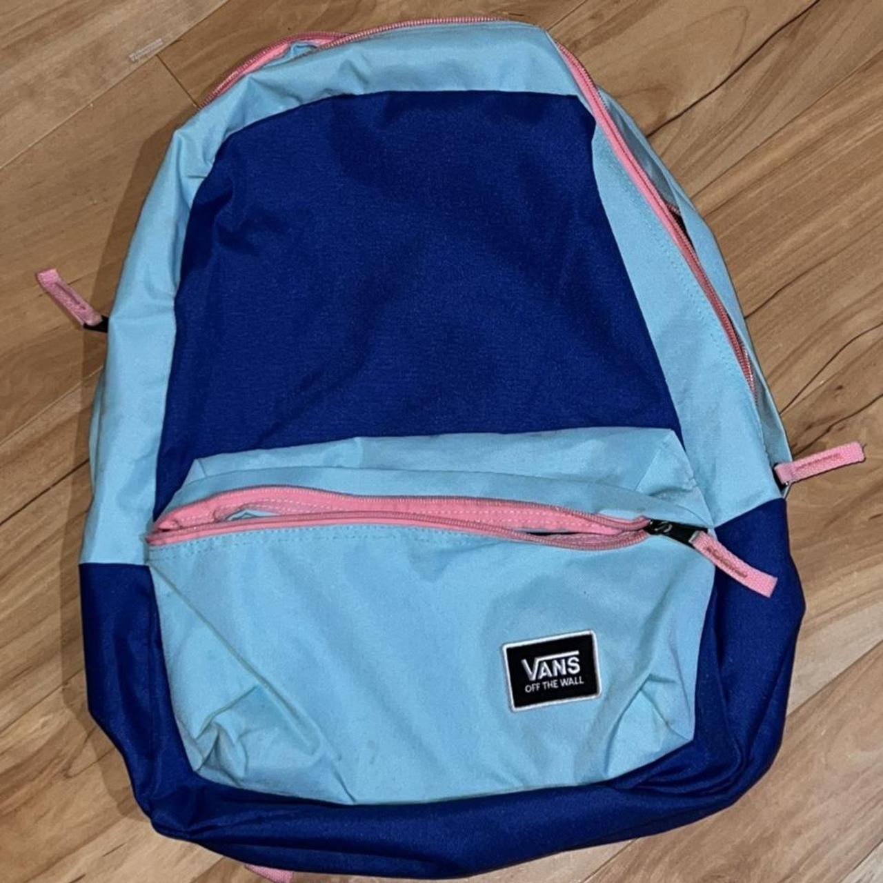 Blue and pink VANS backpack 💙🛹📚 Lightly worn Big... - Depop