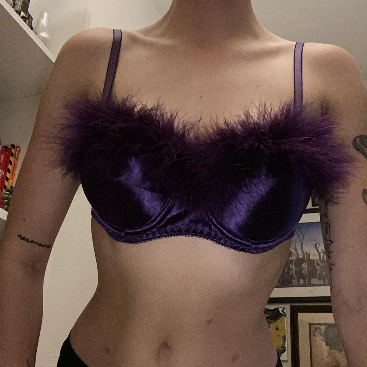 The “Fembot” Bra Vintage purple Fuzzy Bra No brand - Depop