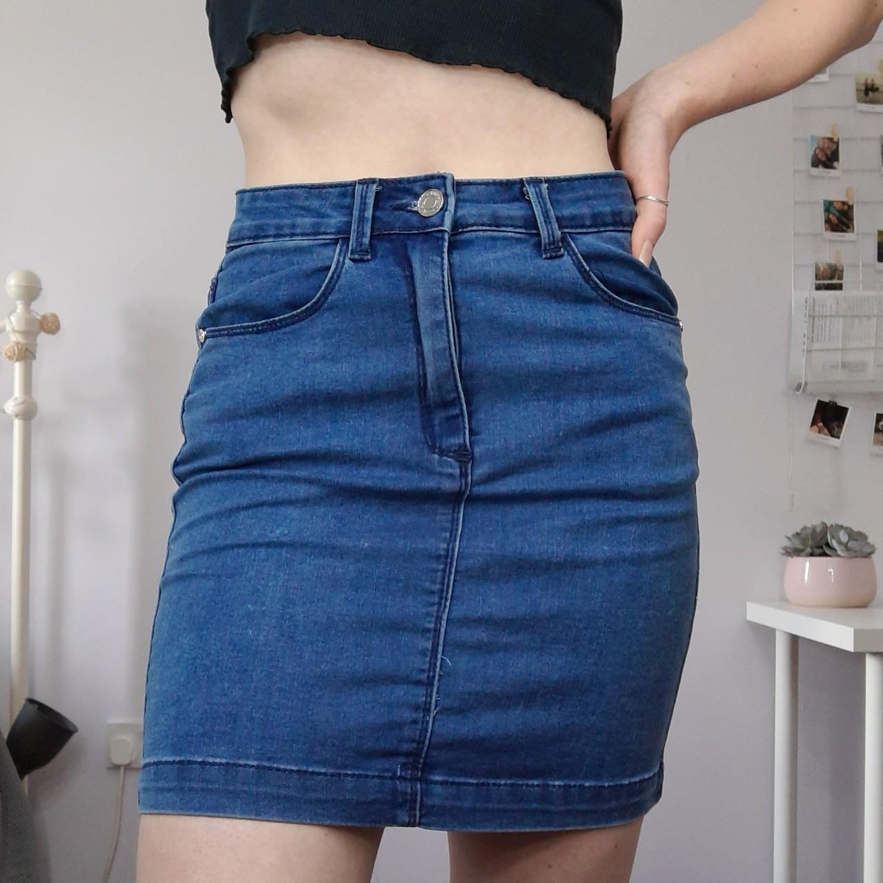 Denim pencil 2024 skirt missguided