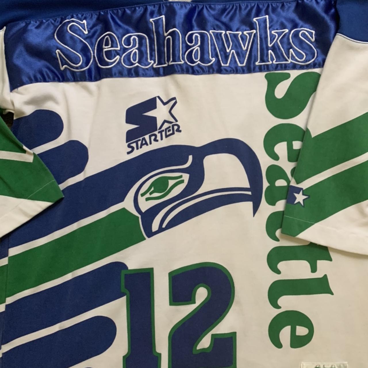 Vintage Seahawks Pullover Good condition-minor tear - Depop