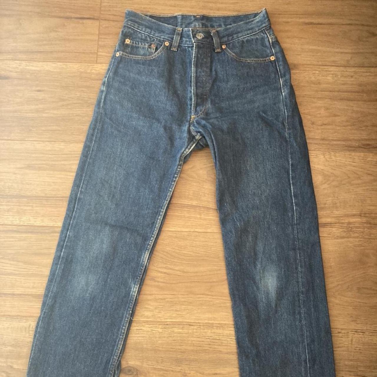 Levi 501 straight leg dark denim jeans. Great... - Depop