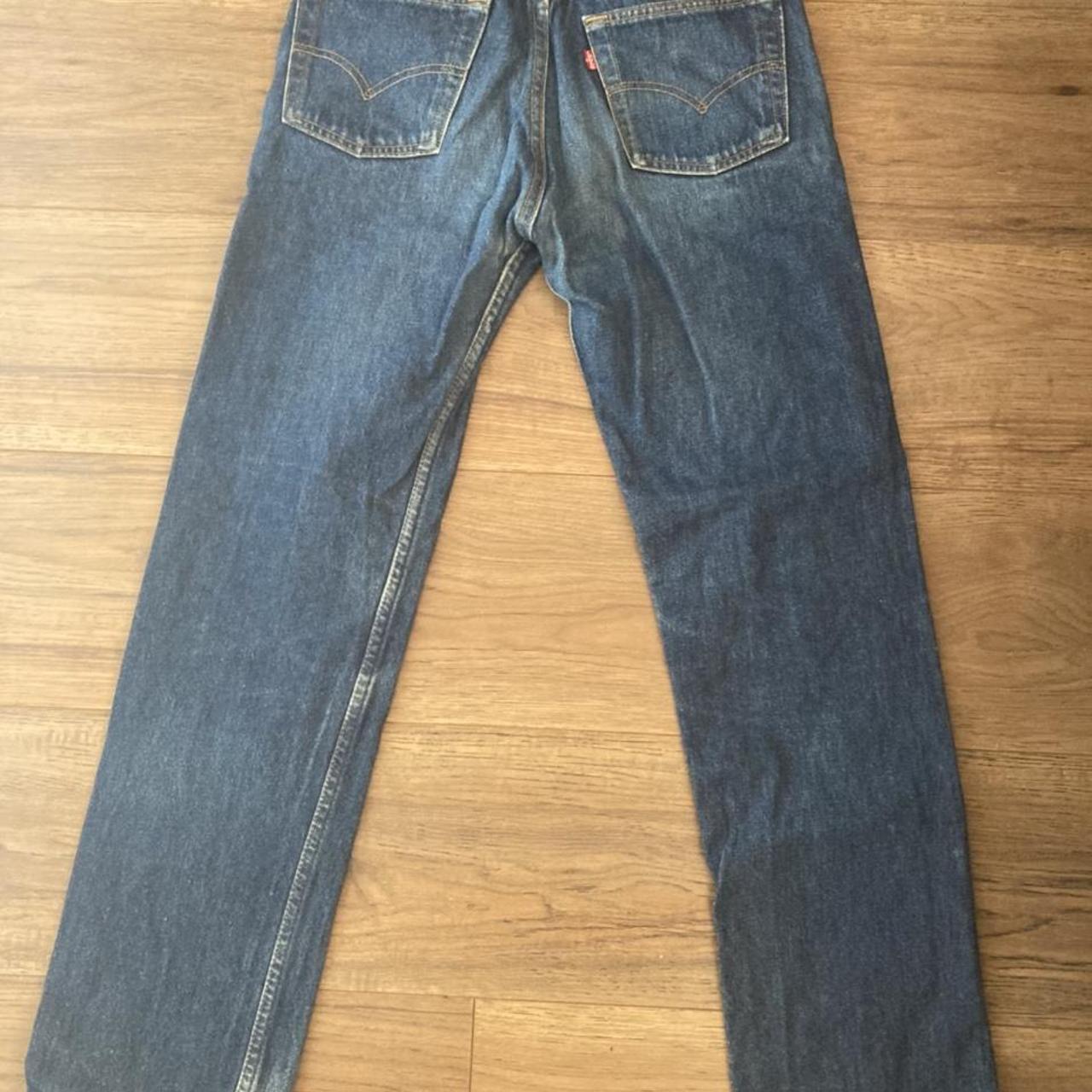 Levi 501 straight leg dark denim jeans. Great... - Depop