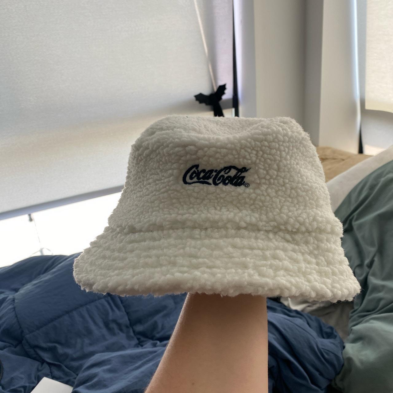 Fuzzy Coca Cola bucket hat!! Depop