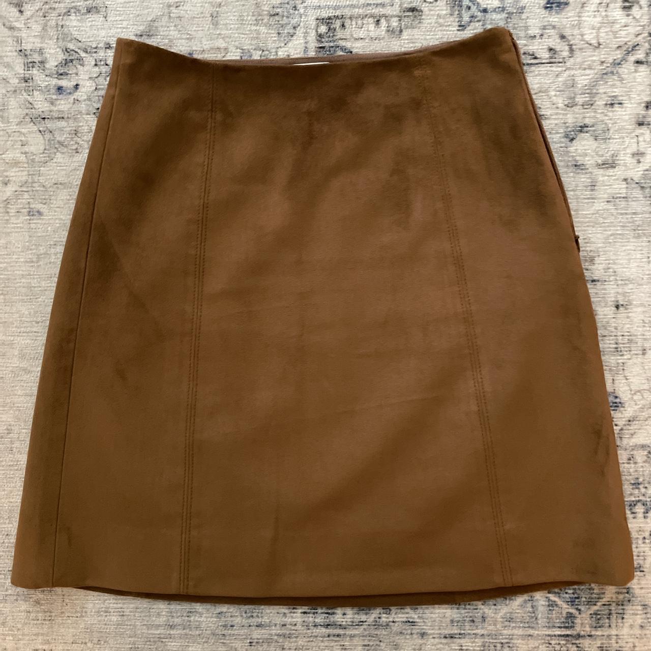 Aritzia brown suede skirt sale