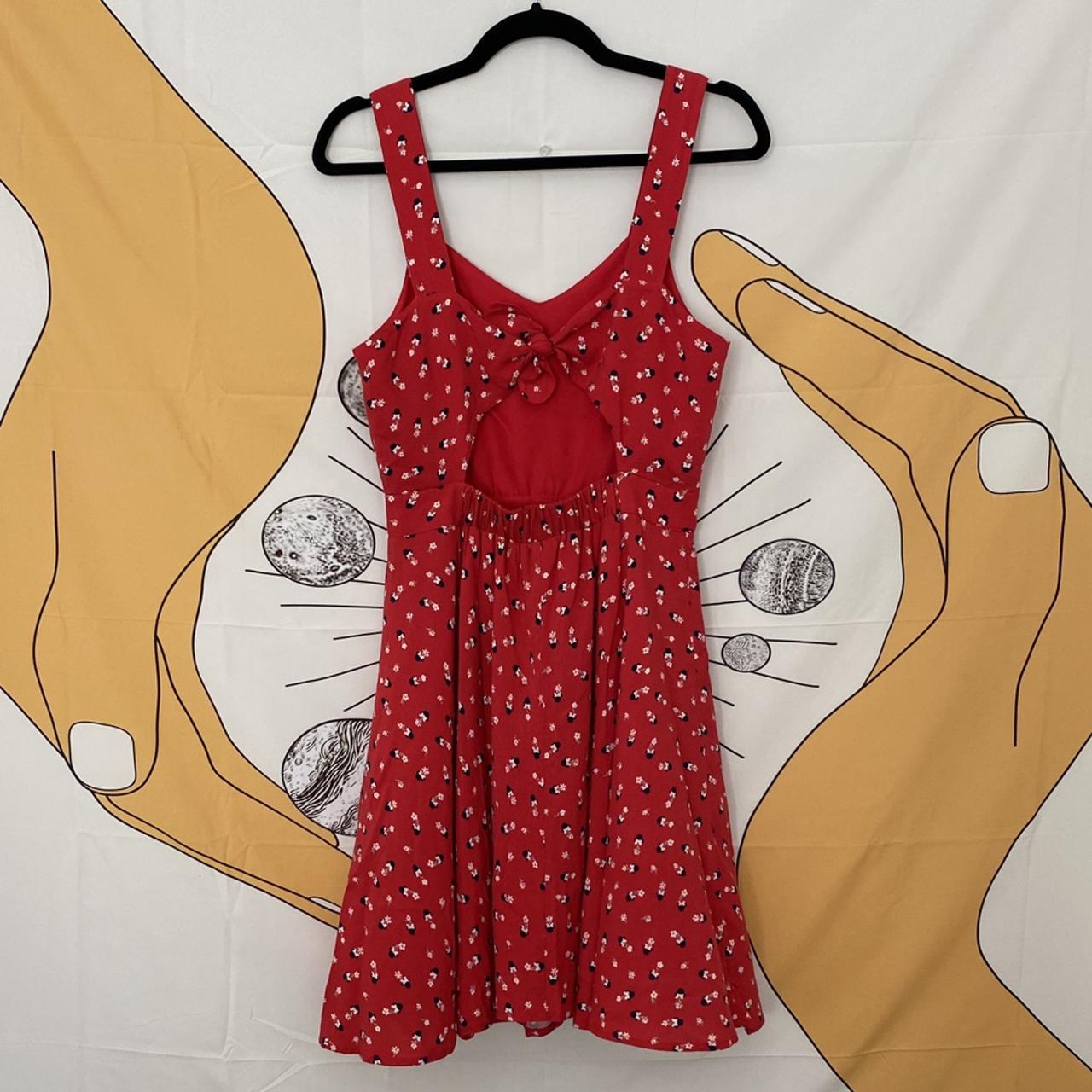 LC Lauren Conrad Women S Red And White Dress Depop