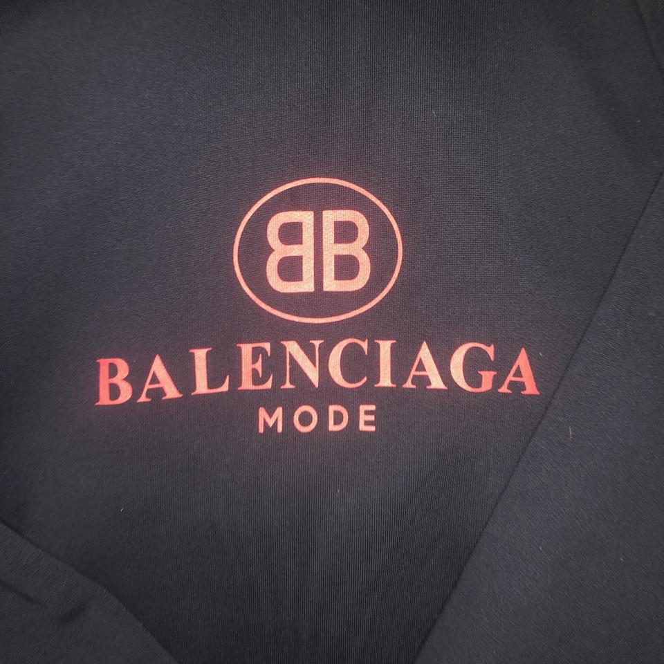 Balenciaga Mode Black Hoodie Red Logo Size Medium. Depop