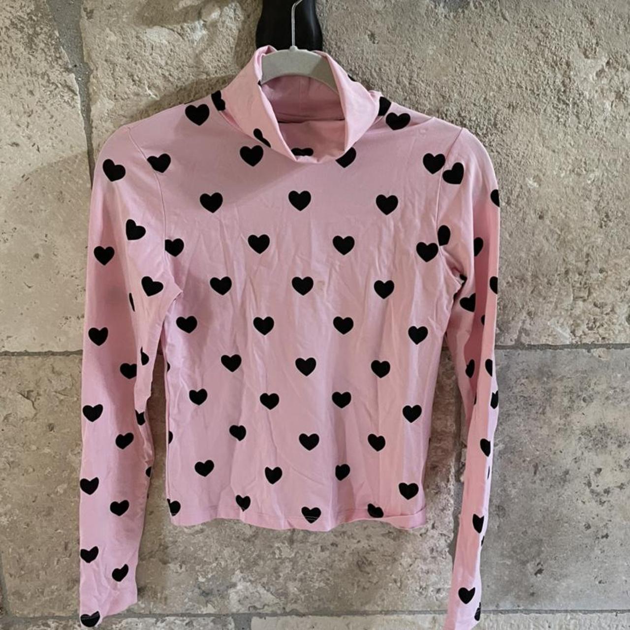 Lazy Oaf Pink Hearts Long Sleeve Turtleneck Top  Turtleneck long sleeve  top, Turtle neck top, Long sleeve turtleneck