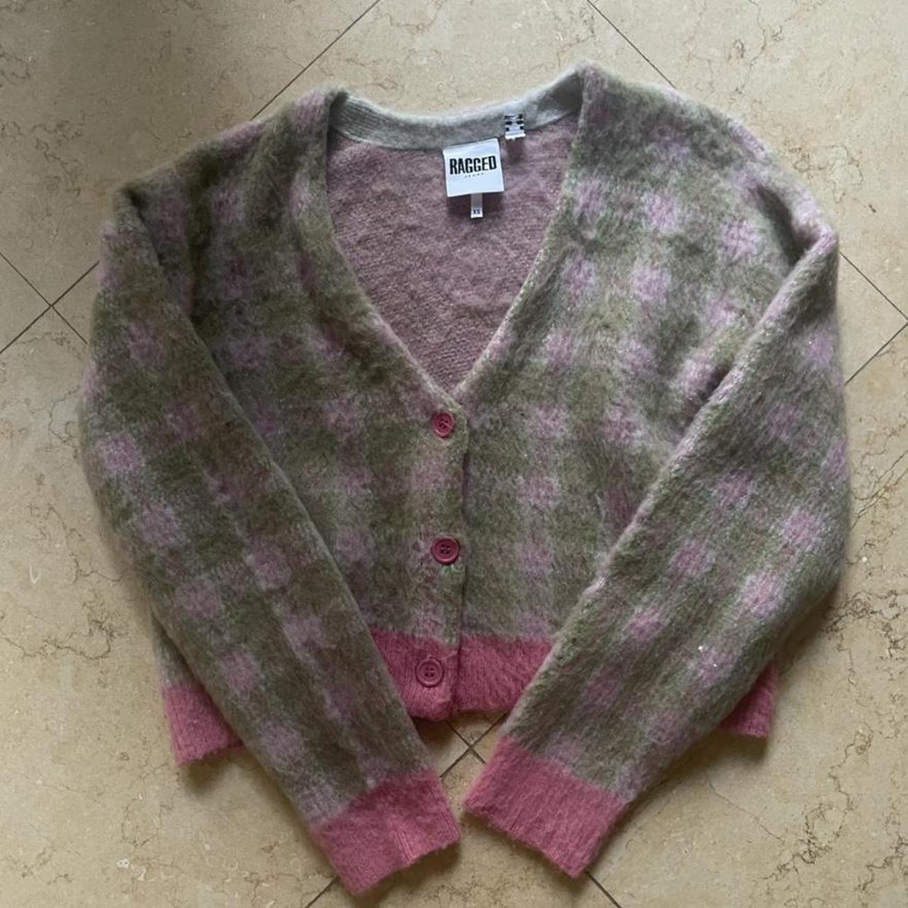 The Ragged Priest Women's Green and Pink Cardigan (2)