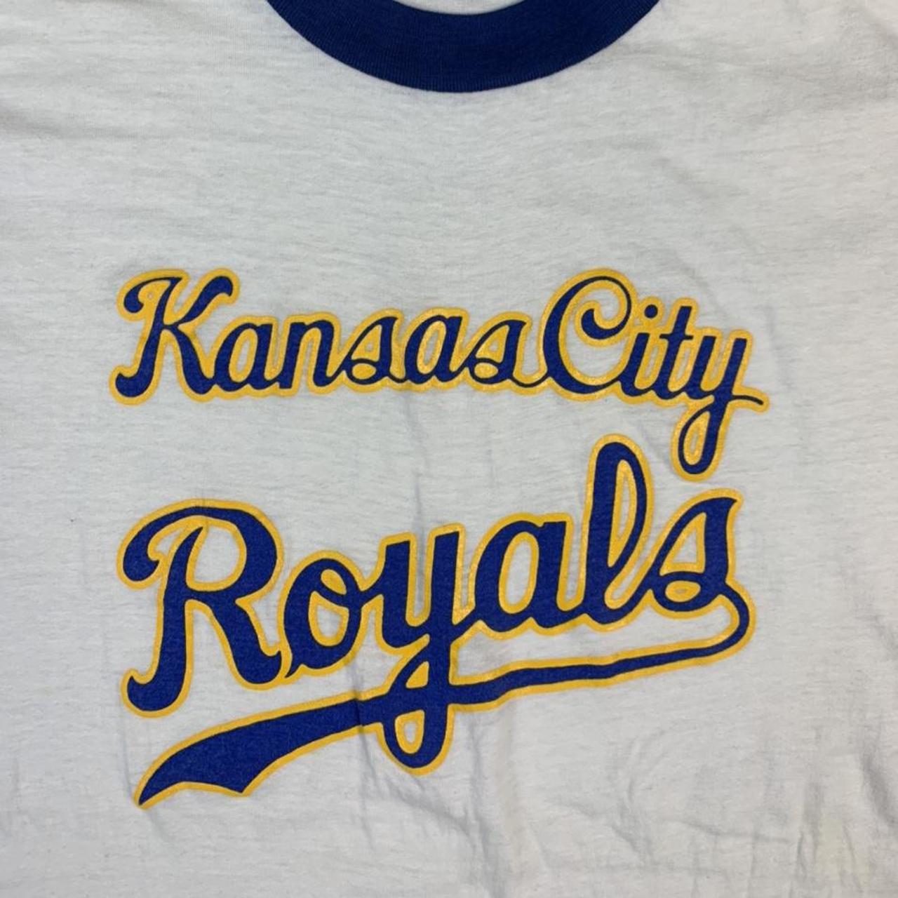 Vintage Kansas City Royals MLB 80s Two Tone T-Shirt Size Small