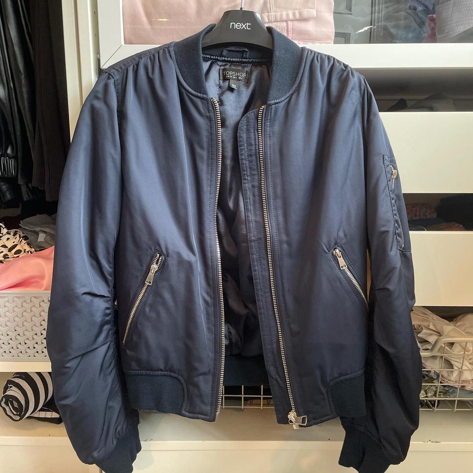 topshop navy bomber jacket