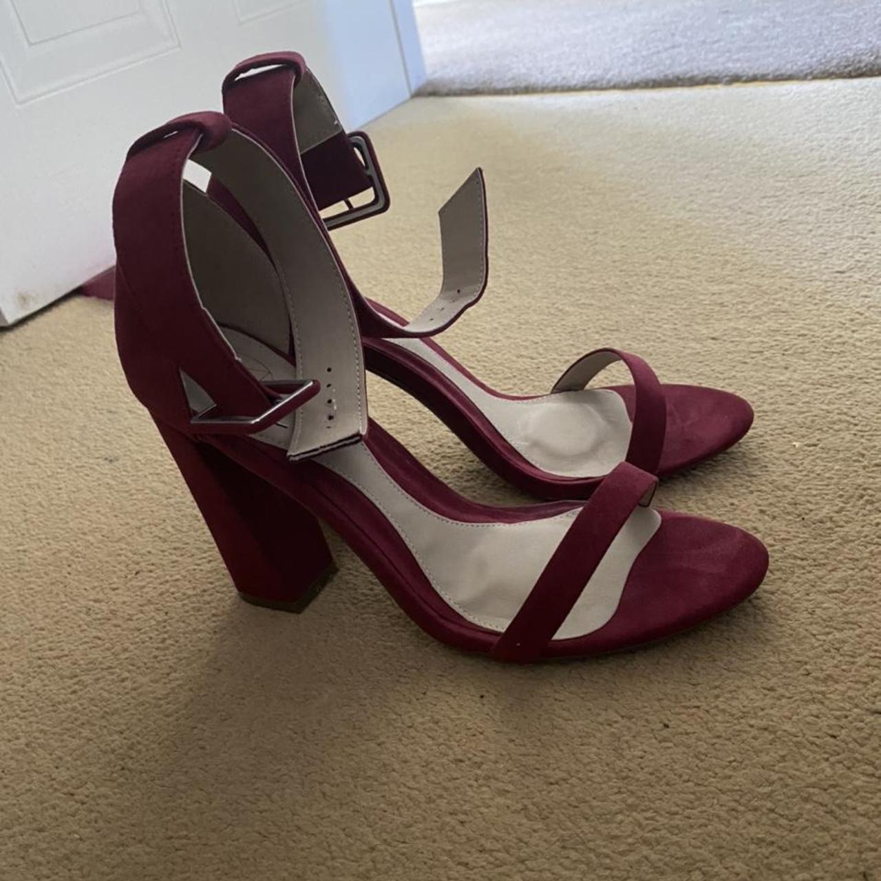 Missguided Burgundy Heels - literally been worn... - Depop