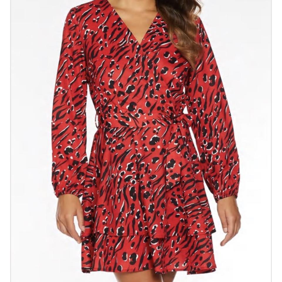 quiz leopard wrap dress