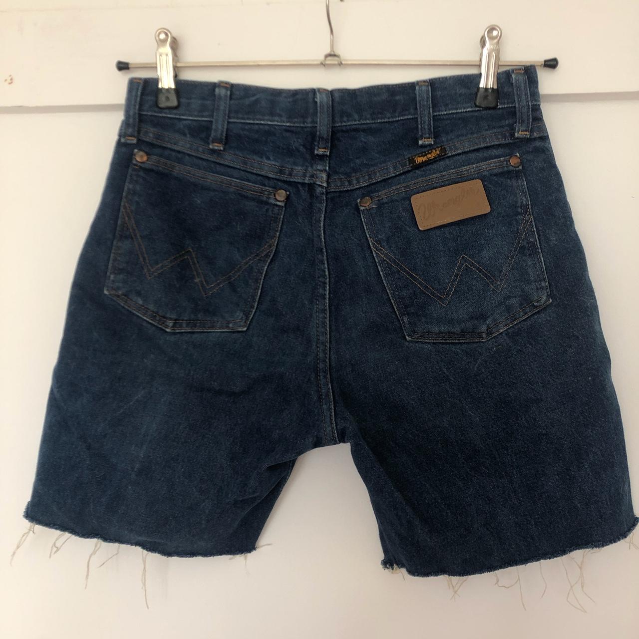 Wrangler Blue Denim Cut Off Shorts Waist 30. Sit... - Depop