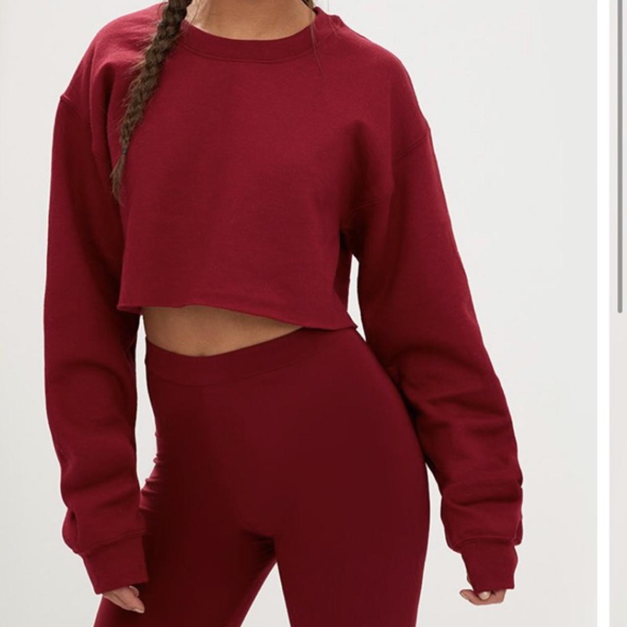 maroon cropped sweater