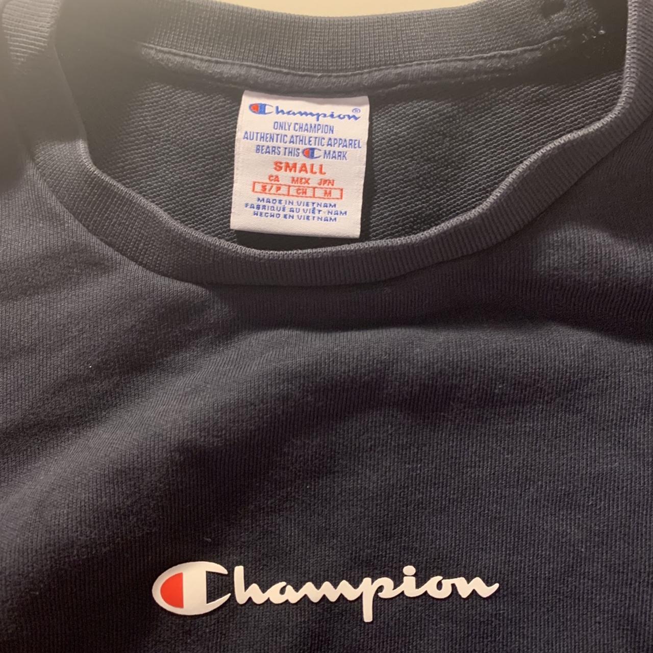 Champion sweatshirt Navy blue Size small I’m a... - Depop