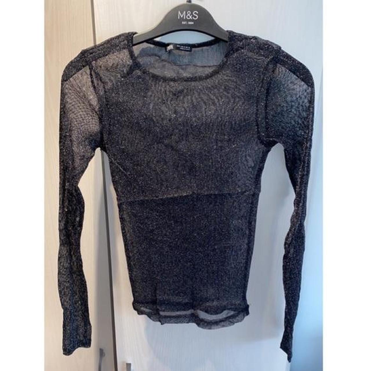 Zara sheer glittery top Worn once perfect... Depop