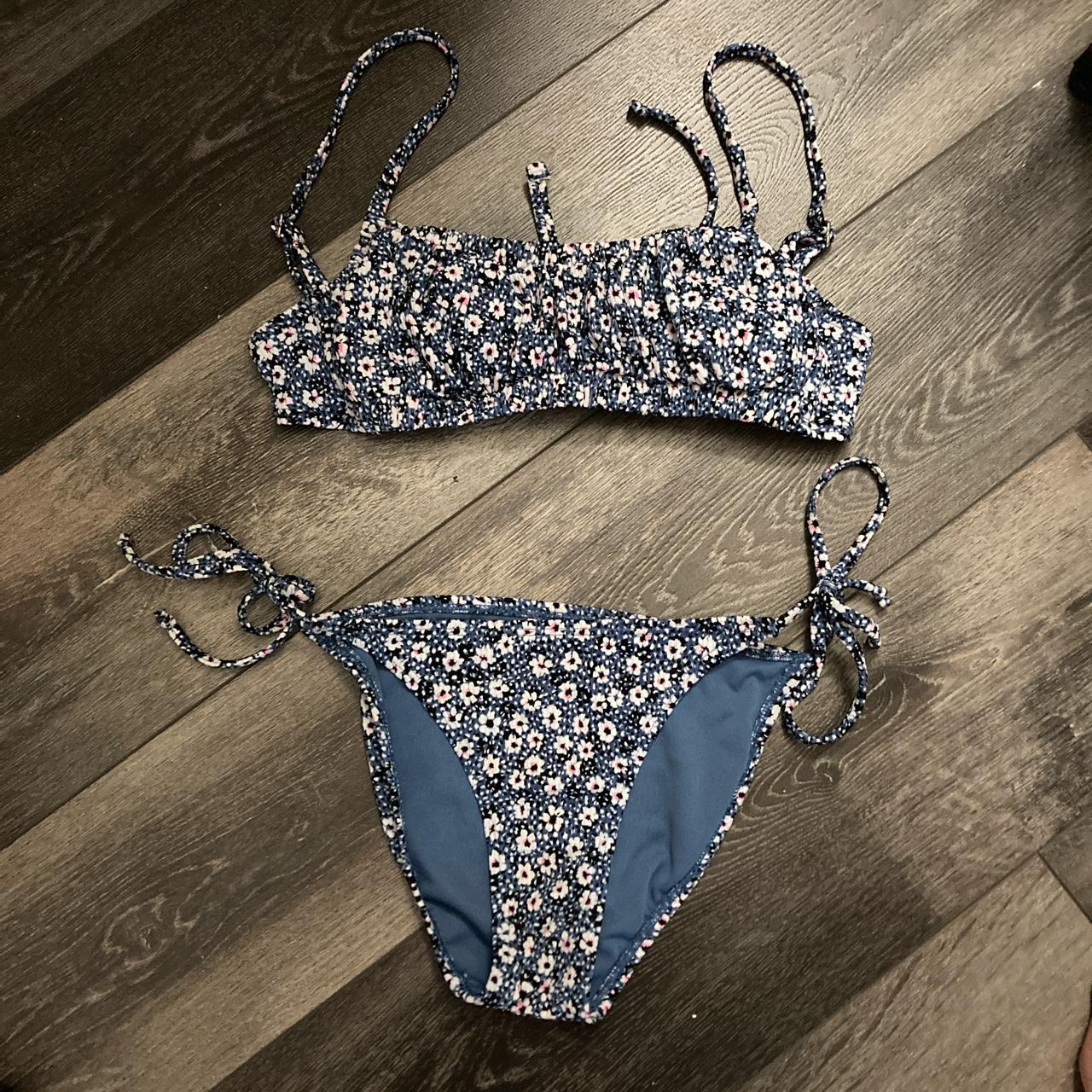 target brand xhilaration bikini blue w white and... Depop