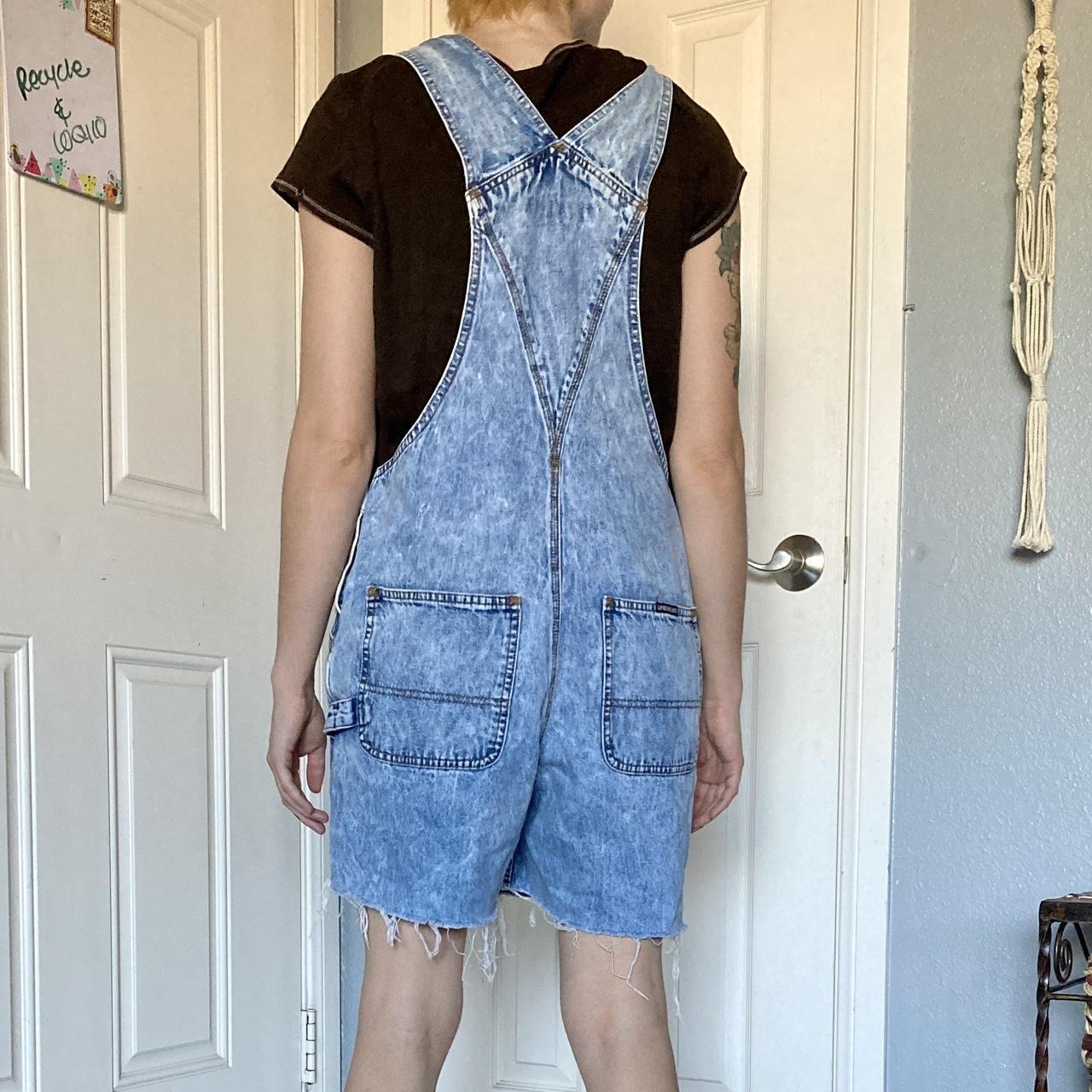 Vintage 90s Y2k Acid Wash Overall Shorts By Depop   P0 