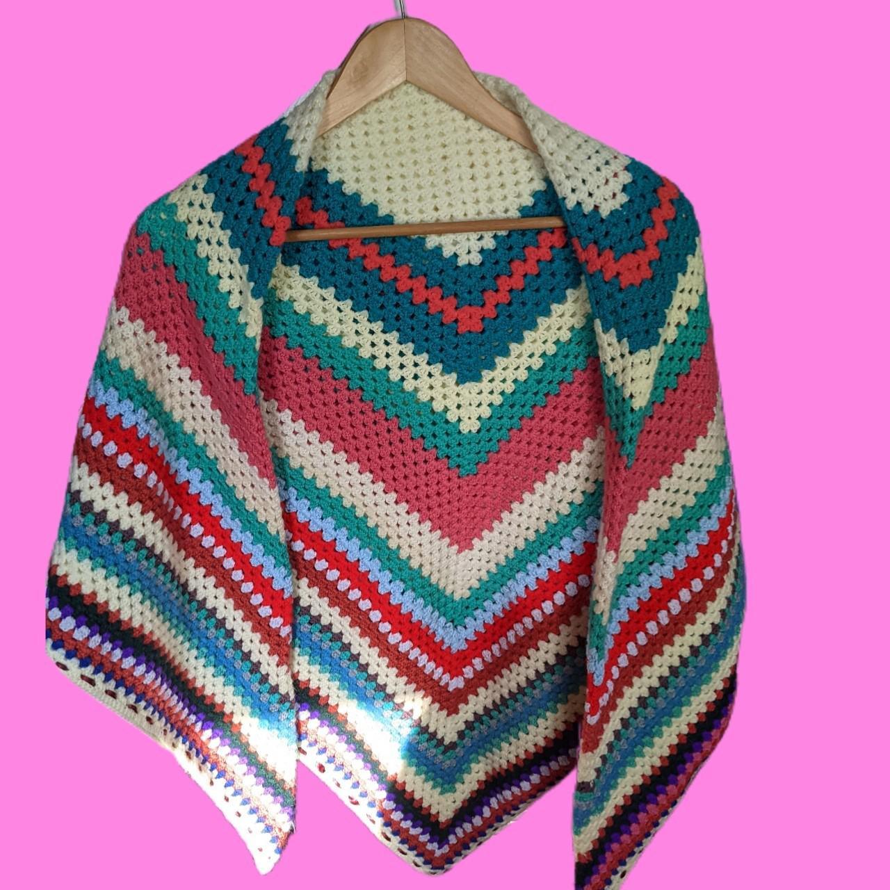 Vintage Crochet Shawl. Beautiful Handmade Crochet - Depop