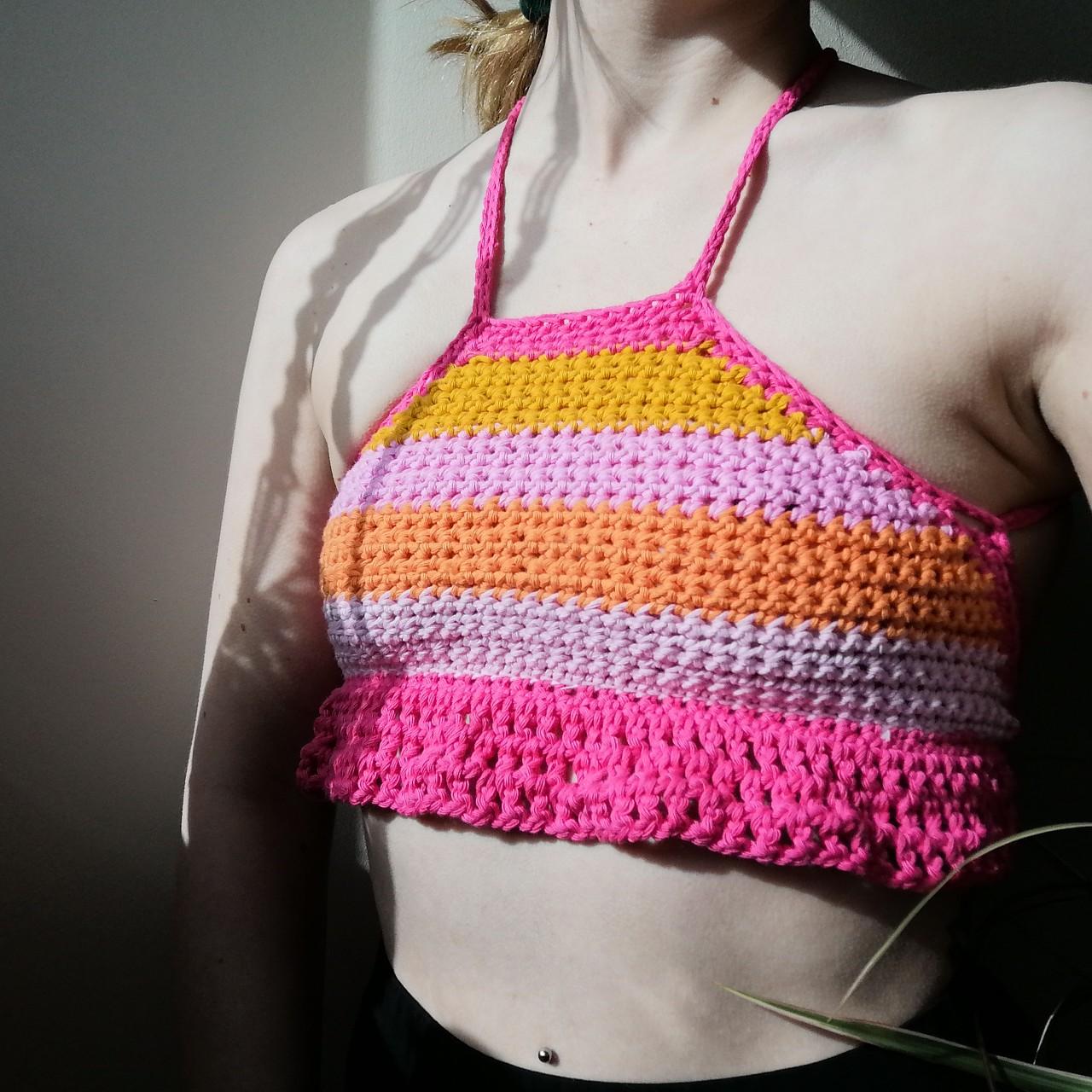 Handmade crochet halter crop top! Perfect for a - Depop