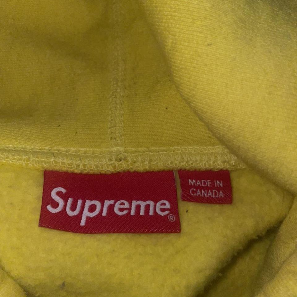 SUPREME CROSS BOX LOGO HOODED SWEATSHIRT - LEMON 🍋... - Depop