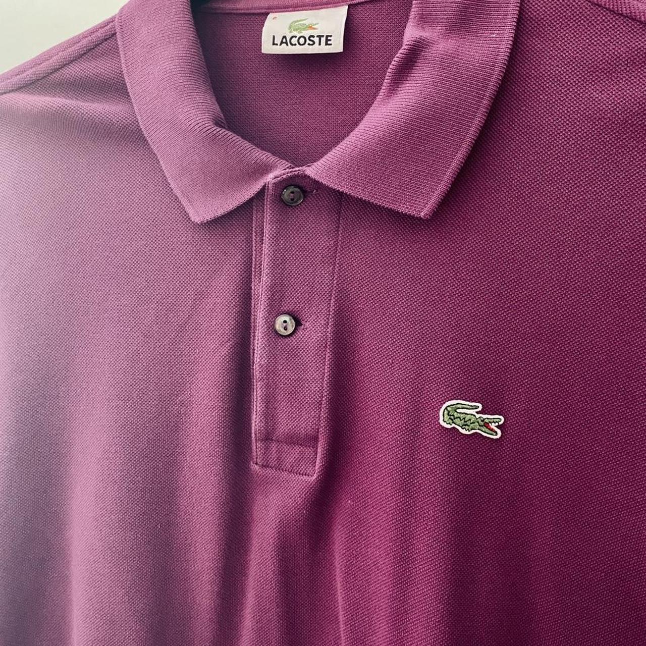 Purple Long Sleeved Lacoste Polo // XL // Great... - Depop