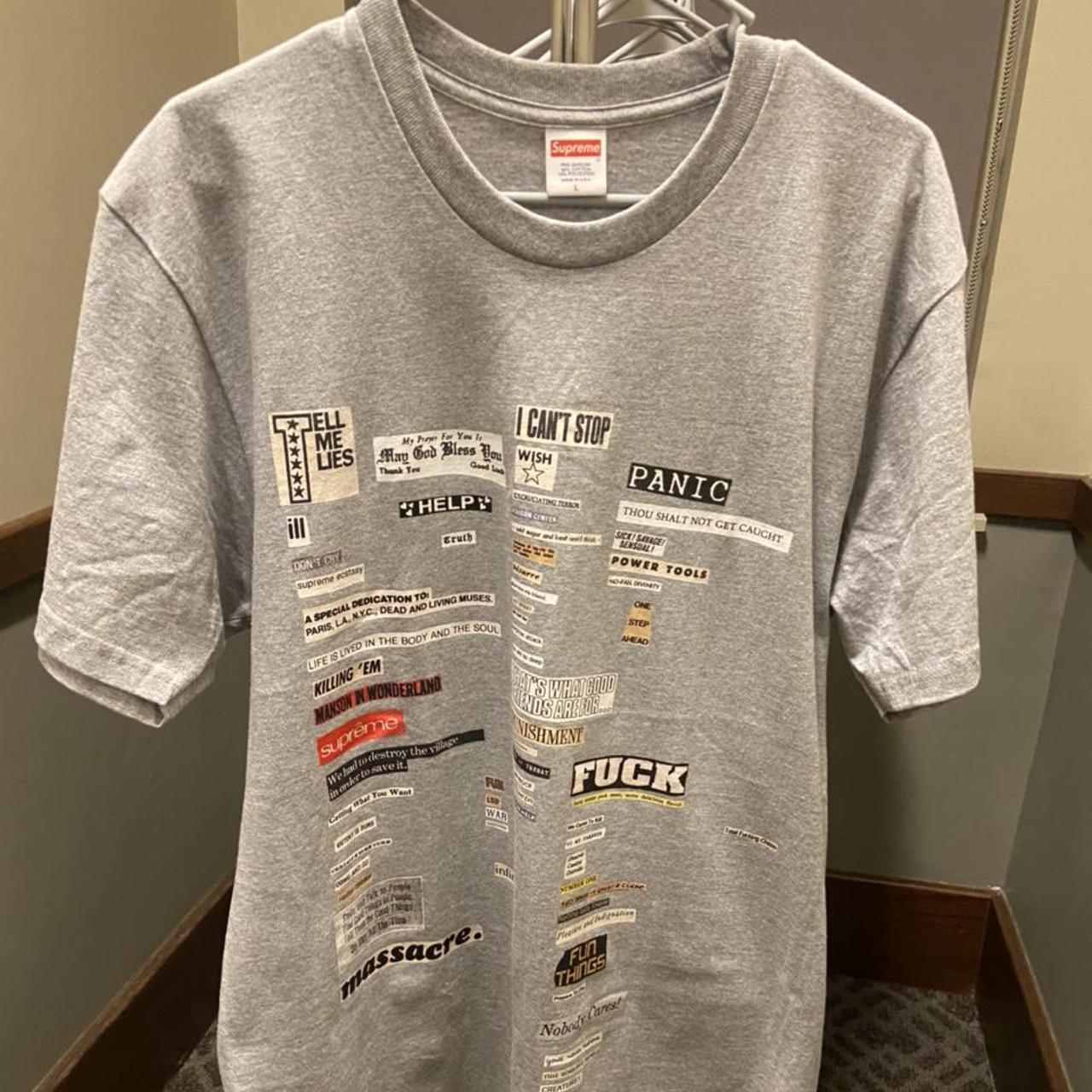 Supreme words patch tee 10/10 only tried on No... - Depop