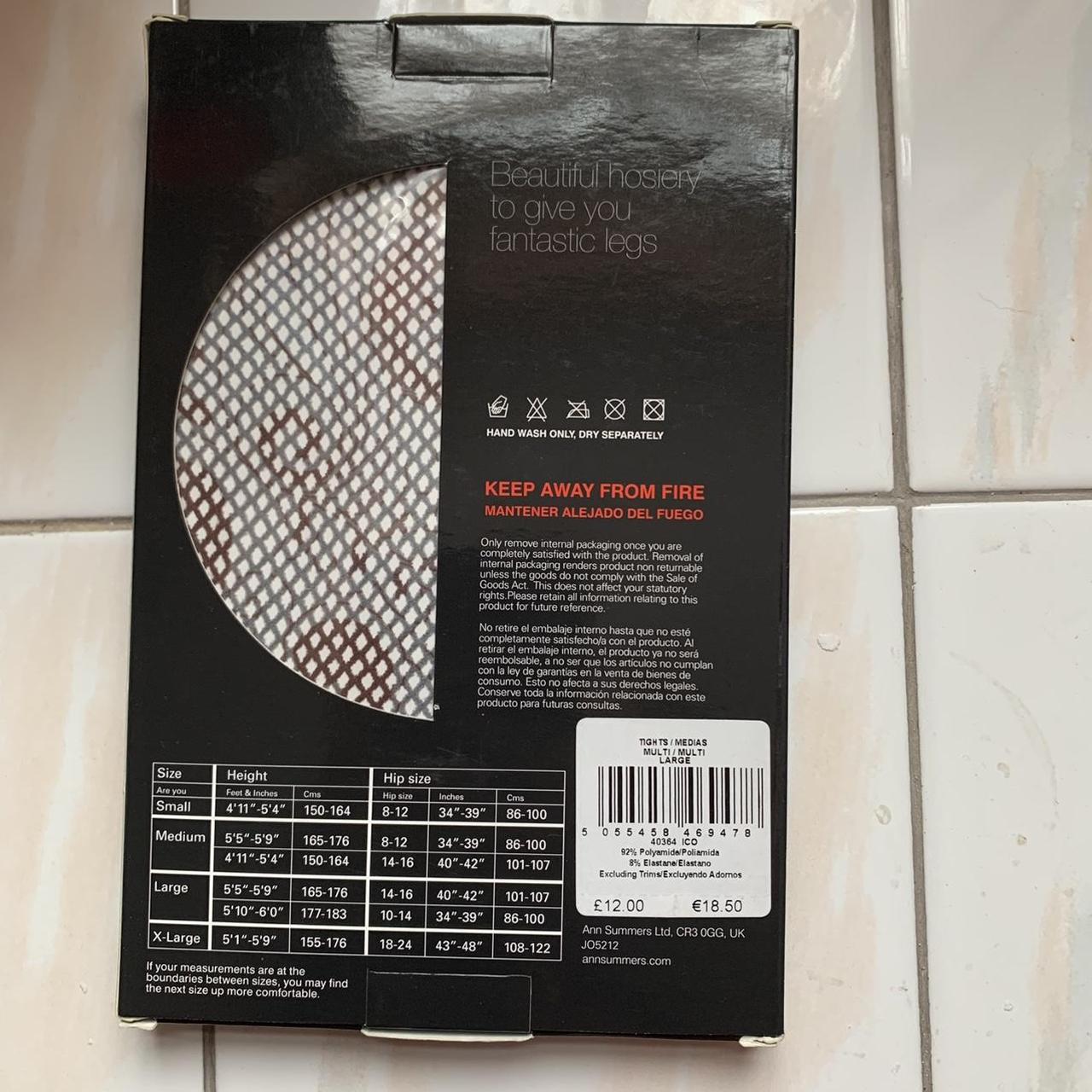 Tattoo Fishnet Tights Ann Summers Size Large Brand Depop   P0 